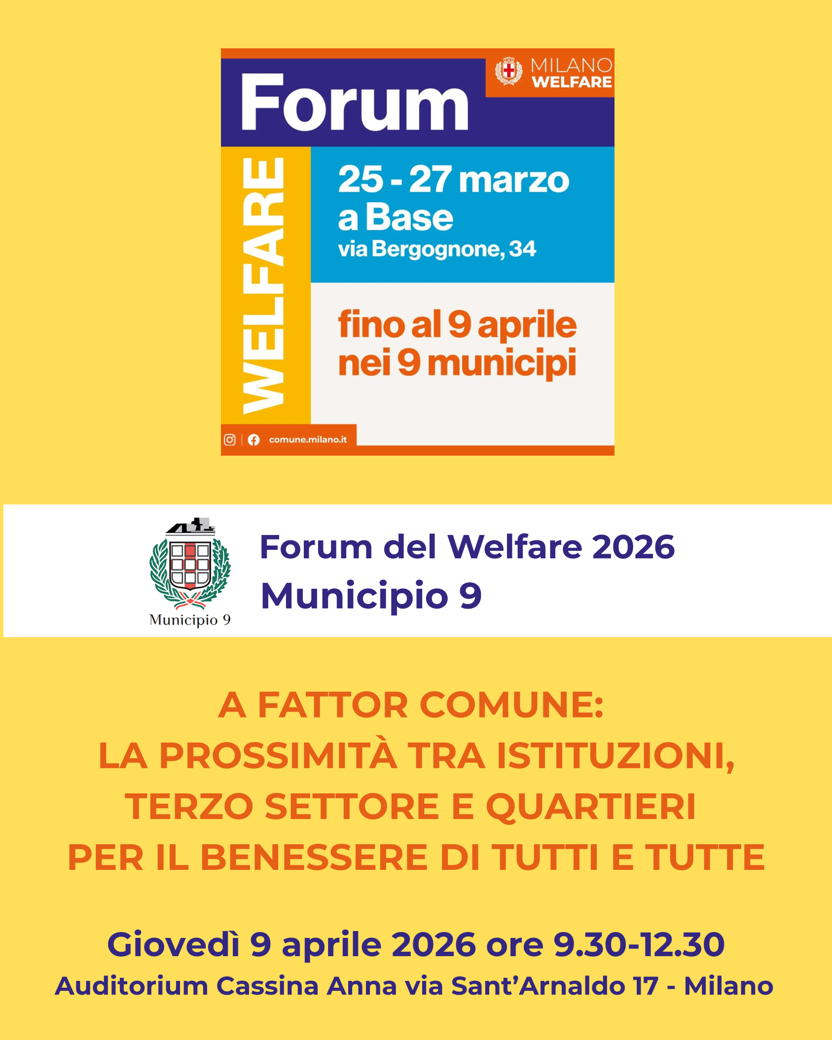 Forum del Welfare, sessione del Municipio 9